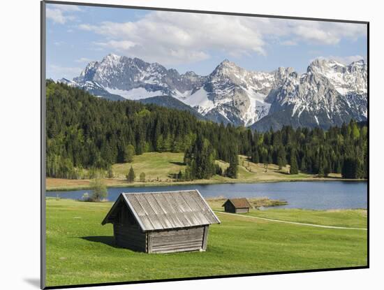 Karwendel Mountain Range, Mittenwald, Lake Wagenbruch, Bavaria-Martin Zwick-Mounted Premium Photographic Print