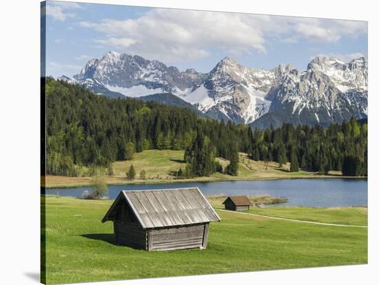 Karwendel Mountain Range, Mittenwald, Lake Wagenbruch, Bavaria-Martin Zwick-Stretched Canvas