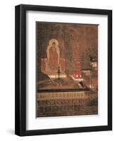 Kasagi Mandara, Painting on Silk, Japan-null-Framed Giclee Print