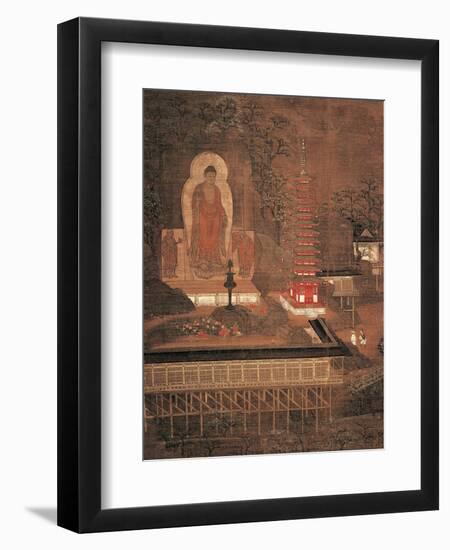 Kasagi Mandara, Painting on Silk, Japan-null-Framed Giclee Print