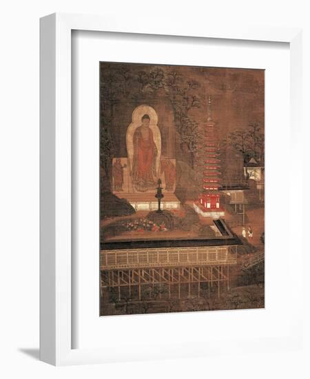 Kasagi Mandara, Painting on Silk, Japan-null-Framed Giclee Print