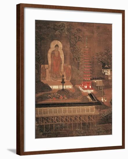 Kasagi Mandara, Painting on Silk, Japan-null-Framed Giclee Print