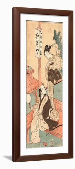 Kasamori Osen to Kyaku-Katsukawa Shunsho-Framed Giclee Print