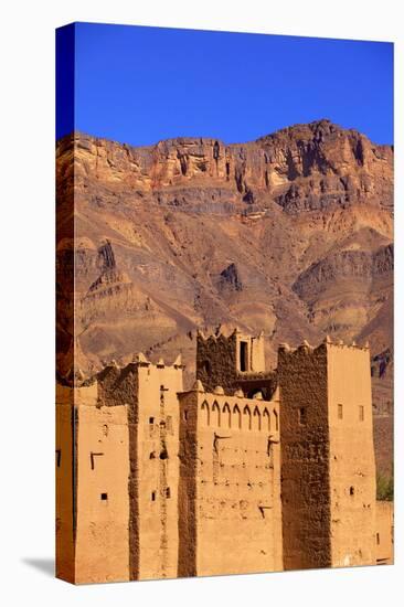Kasbah at Tamnougalt, Morocco, North Africa, Africa-Neil-Stretched Canvas