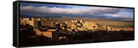 Kasbah Bathed in Storm Light, Nkob, Morocco, North Africa, Africa-Lee Frost-Framed Stretched Canvas
