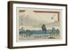 Kashiwahara Rest Area by the Pond with View of Mt. Fuji, Hara, 1841-1842-Utagawa Hiroshige-Framed Giclee Print
