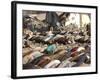 Kashmiri Eartquake Survivors Pray Amid the Debris of a Destroyed Building During the Eid Al-Fitr-null-Framed Photographic Print