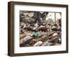 Kashmiri Eartquake Survivors Pray Amid the Debris of a Destroyed Building During the Eid Al-Fitr-null-Framed Photographic Print