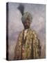 Kashmiri soldier - early 20th century-Mortimer Ludington Menpes-Stretched Canvas