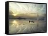 Kashmiri Women Row their Shikara in Dal lake in Srinagar, India-Mukhtar Khan-Framed Stretched Canvas