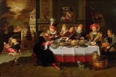 Lazarus and the Rich Man's Table (From Luke XVI)-Kaspar van den Hoecke-Giclee Print