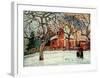 Kastanienbaume in Louveciennes-Camille Pissarro-Framed Art Print