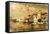 Kastelorizo Bay - Artistic Retro Styled Picture-Maugli-l-Framed Stretched Canvas