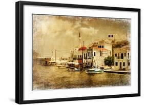 Kastelorizo Bay - Artistic Retro Styled Picture-Maugli-l-Framed Art Print