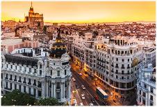 Panoramic View Of Gran Via, Madrid, Spain-kasto-Framed Poster