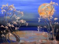 Two Autumn Trees in Moonlight-kasyanovart-Art Print