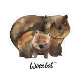 Australian Animals Watercolor Illustration Hand Drawn Wildlife Isolated on a White Background. Womb-Kat_Branch-Art Print