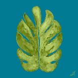 Aqua Leaves On White-Kat Papa-Art Print