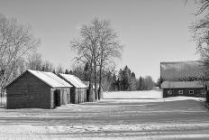 Old Barn and Sheds in Black and White-kat72-Framed Photographic Print
