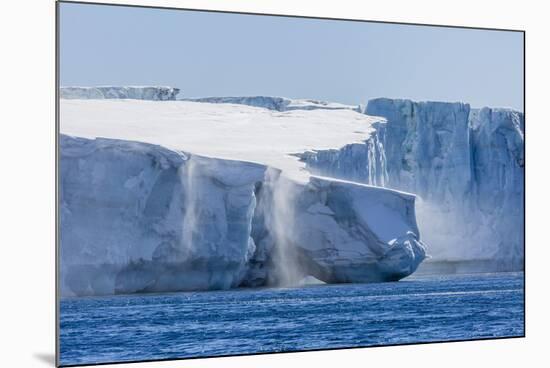 Katabatic Winds Blow Snow into the Sea Off Glacier Face at Brown Bluff, Weddell Sea, Antarctica-Michael Nolan-Mounted Photographic Print