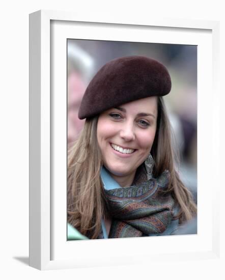 Kate Middleton in the Royal box at Cheltenham racecourse, March 16th 2007-null-Framed Photographic Print