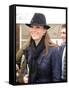 Kate Middleton, the girlfriend of Prince William, arrives at Cheltenham Racecourse in Gloucstershir-null-Framed Stretched Canvas