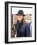 Kate Middleton, the girlfriend of Prince William, arrives at Cheltenham Racecourse in Gloucstershir-null-Framed Photographic Print