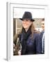 Kate Middleton, the girlfriend of Prince William, arrives at Cheltenham Racecourse in Gloucstershir-null-Framed Photographic Print