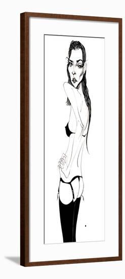 Kate Moss - caricature of English fashion model, born 1974-Neale Osborne-Framed Giclee Print