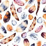 Seamless Pattern with Hand Drawn Feather.-KaterinaS-Art Print