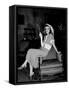 Katharine Hepburn in chair Smoking Cigarette in Scene from Broadway Show "The Philadelphia Story"-Alfred Eisenstaedt-Framed Stretched Canvas