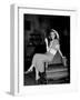 Katharine Hepburn in chair Smoking Cigarette in Scene from Broadway Show "The Philadelphia Story"-Alfred Eisenstaedt-Framed Premium Photographic Print