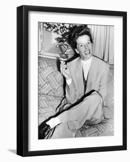 Katharine Hepburn in England in 1952-null-Framed Photo