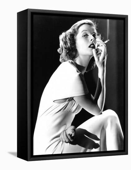 Katharine Hepburn Smoking, 1930s-null-Framed Stretched Canvas