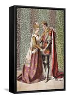 Katharine Speaks in Henry V, Act V, Scene II, 'Dat Is as it Sall Please De Roi Mon Pere', from…-Robert Dudley-Framed Stretched Canvas