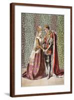 Katharine Speaks in Henry V, Act V, Scene II, 'Dat Is as it Sall Please De Roi Mon Pere', from…-Robert Dudley-Framed Giclee Print