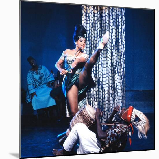 Katherine Dunham with Drummer, Ladji Camara During Sequence in Dance Revue "Bamboche"-Allan Grant-Mounted Premium Photographic Print