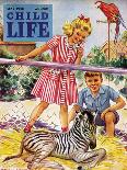 Baby Zebra - Child Life, May 1946-Katherine Wireman-Mounted Giclee Print