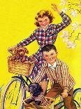 Spring Bike Ride - Child Life, March 1946-Katherine Wireman-Framed Stretched Canvas