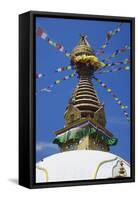 Kathesimbhu Stupa, Kathmandu, Nepal, Asia-Ian Trower-Framed Stretched Canvas