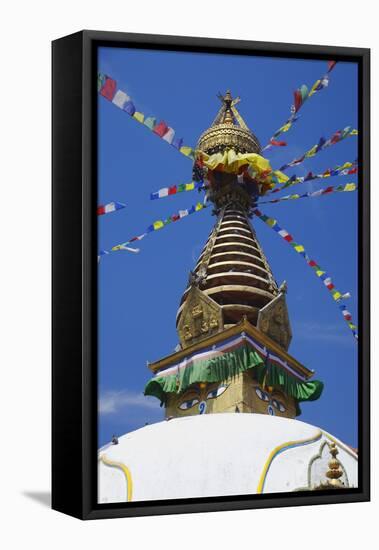 Kathesimbhu Stupa, Kathmandu, Nepal, Asia-Ian Trower-Framed Stretched Canvas