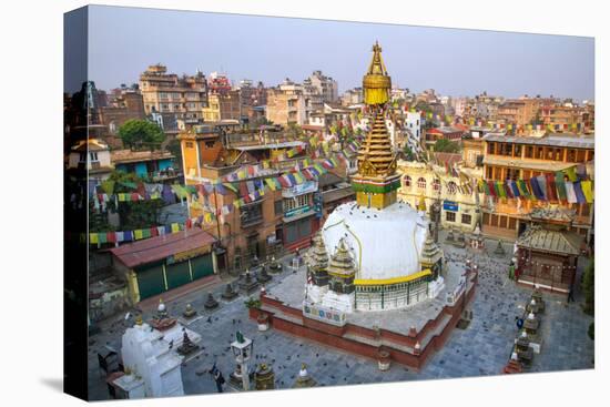 Kathesimbu Stupa with Buddha Wisdom Eyes and Prayer Colorful Flags in Kathmandu, Nepal-mazzzur-Stretched Canvas