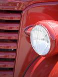 Headlight and Partial Grill of a Red Antique Truck-Kathleen Clemons-Photographic Print