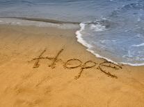The Word Hope Carved, Popham Beach, Phippsburg, Maine, USA-Kathleen Clemons-Photographic Print