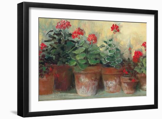 Kathleens Geraniums Crop-Carol Rowan-Framed Art Print