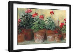 Kathleens Geraniums Crop-Carol Rowan-Framed Art Print