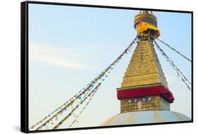 Kathmandu Nepal Boudhanath Stupa at the Famous Religious Temple-Bill Bachmann-Framed Stretched Canvas