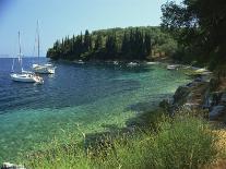 Greek Boats, Kalami Bay, Corfu, Ionian Islands, Greece, Europe-Kathy Collins-Photographic Print