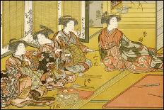 Japanese Ladies Practising Shooting with the Crossbow Indoors-Katsugawa Shunsho-Art Print