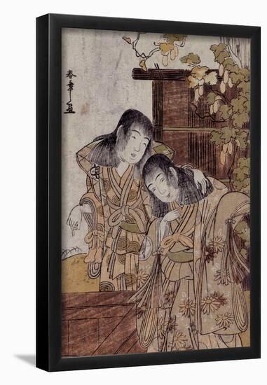 Katsukawa Shunshô / 'The children of some street vendors', 1775-1785, Japanese School, Paper, 29...-KATSUKAWA SHUNSHO-Framed Poster